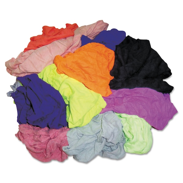 Hospeco New Colored Knit Polo T-Shirt Rags, Assorted Colors, 10 Pounds/Bag 245-10 - main